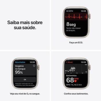Apple Watch Series 7 (GPS, 45mm) - Caixa de Alumínio Estelar - Pulseira esportiva estelar - Image 5