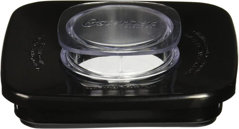 Oster 4903 Tampa quadrada preta e tampa central para liquidificadores Oster e Osterizer, 11,4 cm