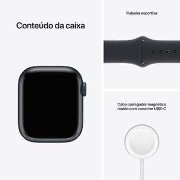 Apple Watch Series 7 (GPS, 41mm) - Caixa de Alumínio Meia-noite - Pulseira esportiva meia-noite - Image 7